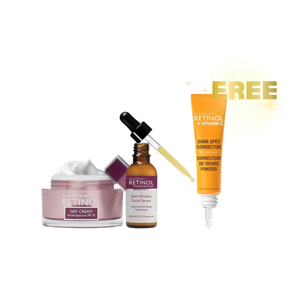 Retinol Day Set – Retinol Day Cream & Anti-Wrinkle Serum + Free Retinol Vitamin C Dark Spot Corrector-1