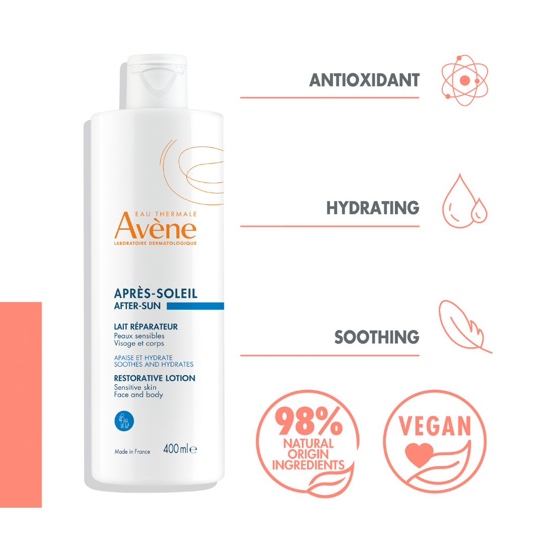 Avene High Protection Invisible Sun Spray SPF50 200ml + Avene Kids SPF50+ 200ml + Avene After-Sun Restorative Lotion 400ml + Get Free Tote Bag – Sea Safe & Sun Bundle