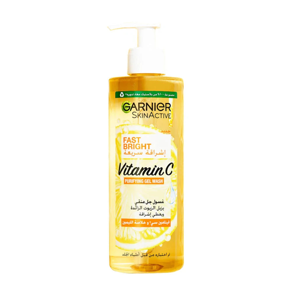 Garnier Skinactive Fast Bright Vitamin C Gel Wash for Dull Skin- Purifying Face Gel Wash 400ml-2