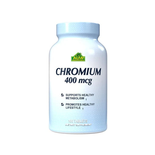 Alfa Chromium 400 mcg 100 Tablets – Supports Blood Sugar & Metabolism-1