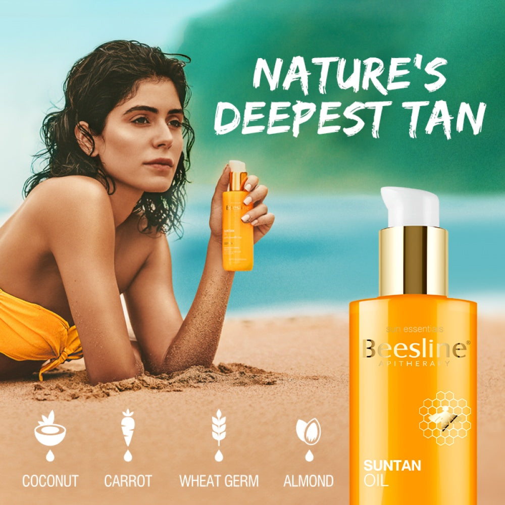 Beesline Suntan Oil 200ml - Natural Deep Tanning Solution for a Golden Glow-4
