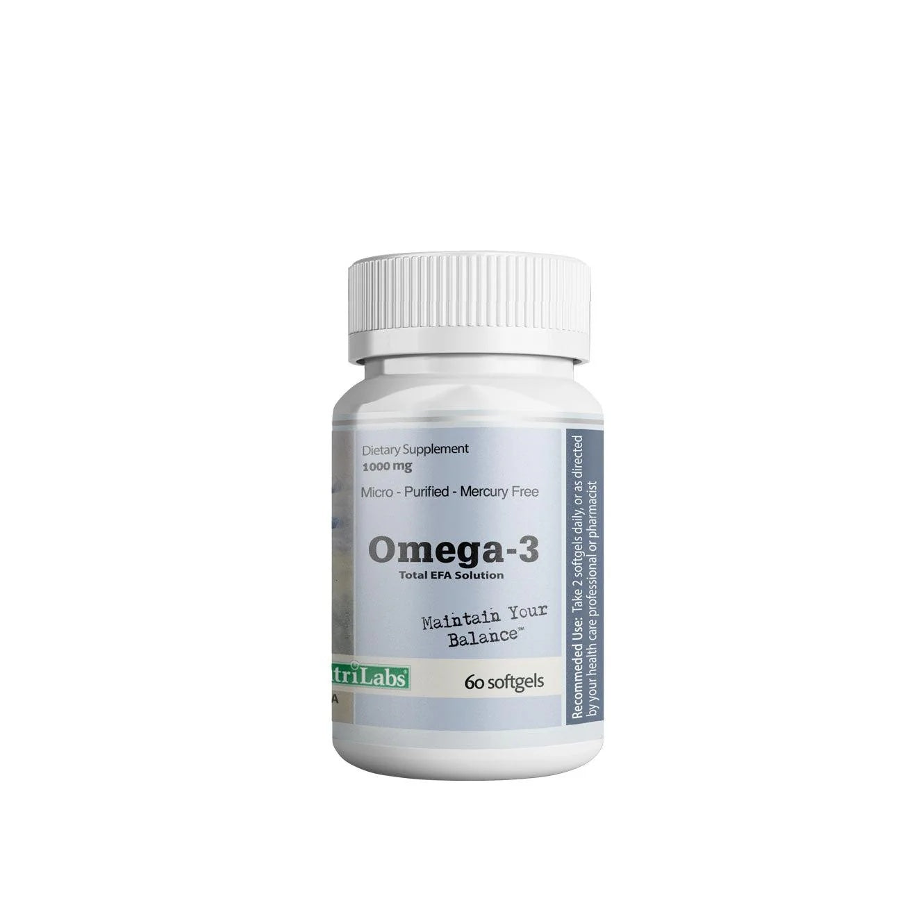 NutriLabs Omega-3 1000mg 60 Softgels – Micro-Purified Mercury-Free Fish Oil-1