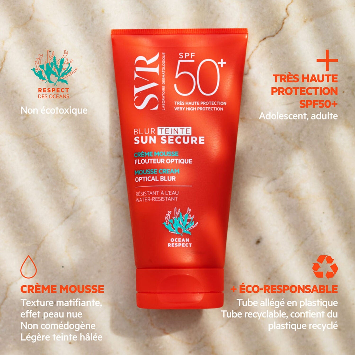 SVR Sun Secure Blur Tinted SPF 50 Smooths and Protects Skin with a Velvety Matte Finish and High UVA UVB Protection for All Skin Types-2