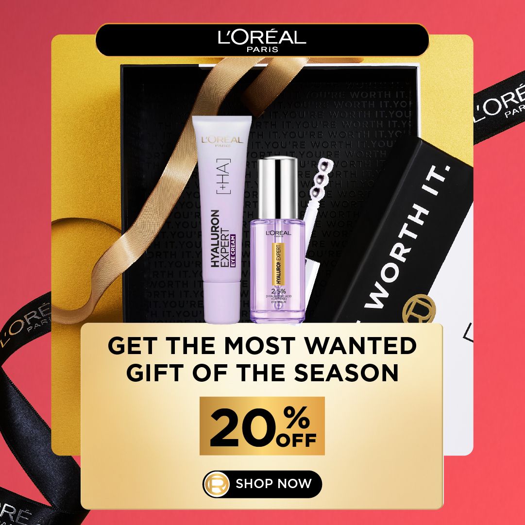 L’Oreal Paris Hyaluron Expert Christmas Box – Eye Cream + 2.5% Hyaluronic Acid Serum | 20% OFF-2