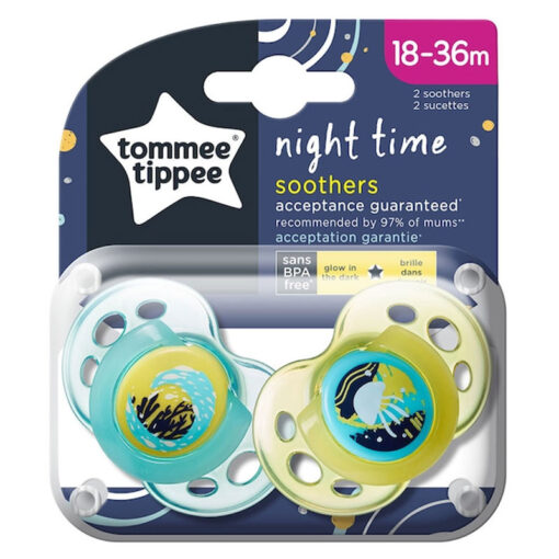 Tommee Tippee 18-36m Night Time Soothers Pacifiers-1
