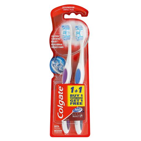 Colgate 360 Optic White Soft Whitening Toothbrush, Value Pack-1