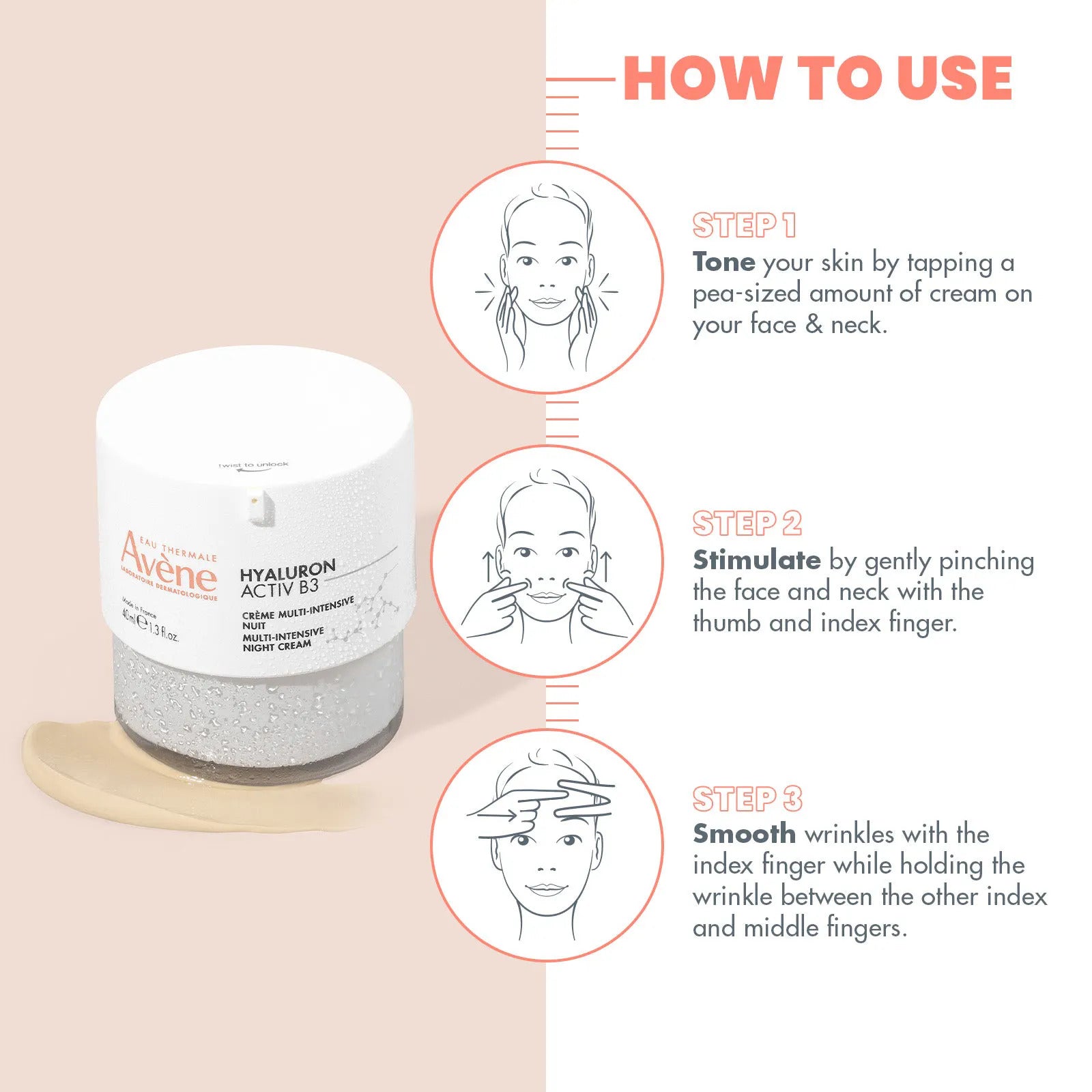 Avene Hyaluron Activ B3 Multi-Intensive Night Cream 40ML - Overnight Hydration and Anti-Aging Care-3