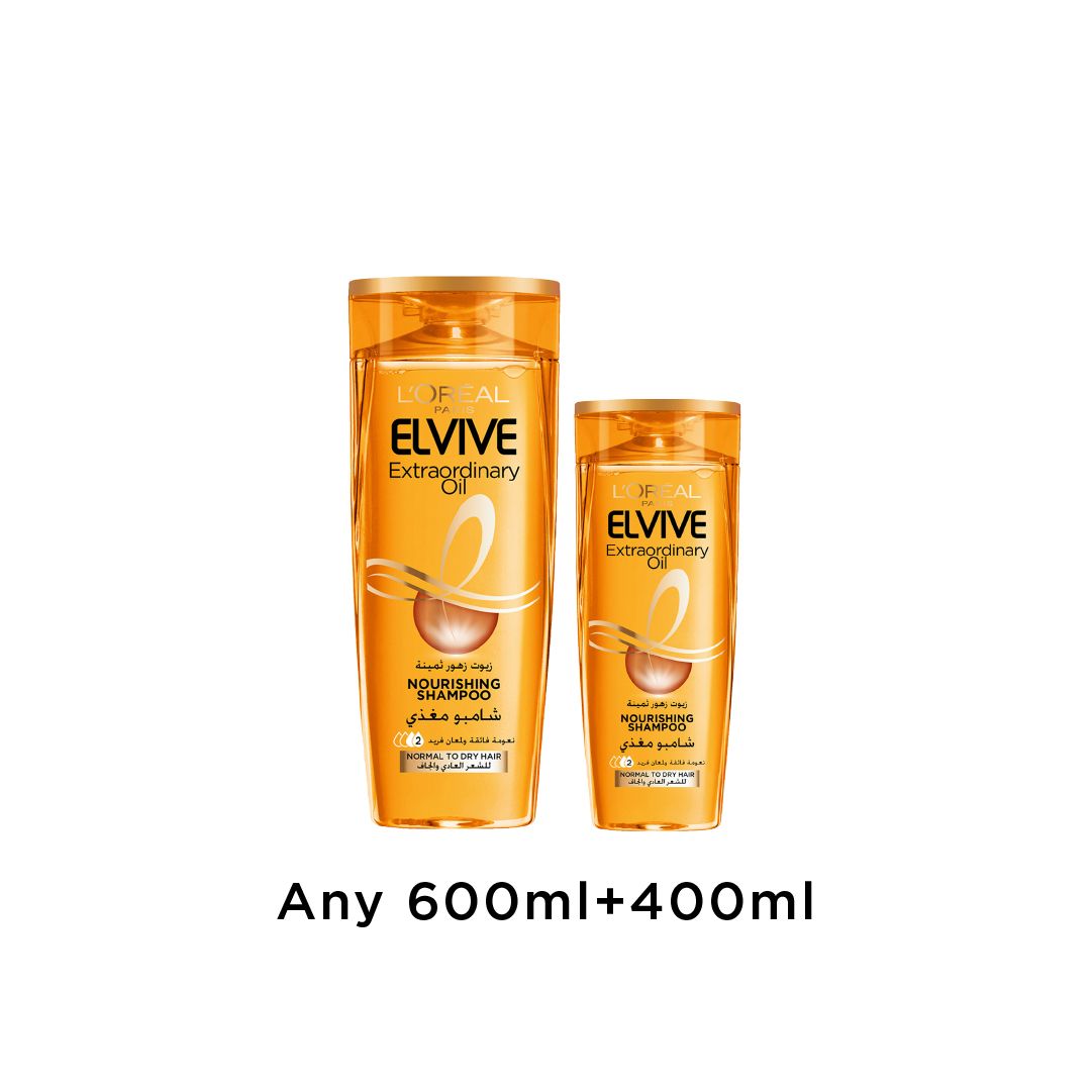 L’Oreal Elvive Extraordinary Oil Shampoo Bundle 600ml + 400ml – 15% Off-1