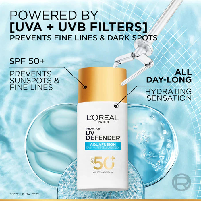 L’Oreal Paris UV Defender Aquafusion Daily Water Gel Sunscreen SPF 50+
