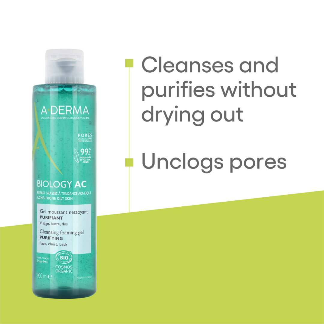 Aderma Biology AC Mattifying anti-blemish global treatment and get a FREE 200ml Biology AC Purifying foaming gel