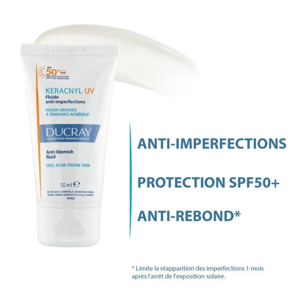 Ducray Keracnyl UV SPF 50+ - Sunscreen for Blemish-Prone Skin with High UV Protection-2