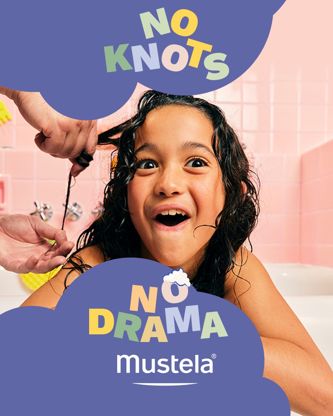 Mustela Detangling & Nourishing Cream Shampoo for Long Curly or Wavy Hair-5