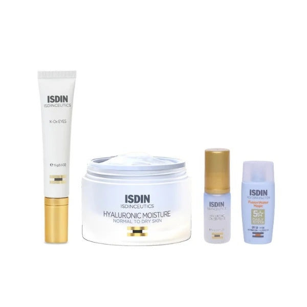 ISDIN Blue Routine Set Hyaluronic Moisture Normal + K-Ox Eyes + FREE Minis And Pouch-3