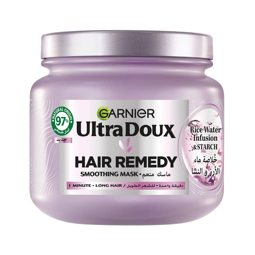 Garnier Ultra Doux Rice Water Infusion & Starch Hair Remedy Mask for Long Hair – 340ml-1