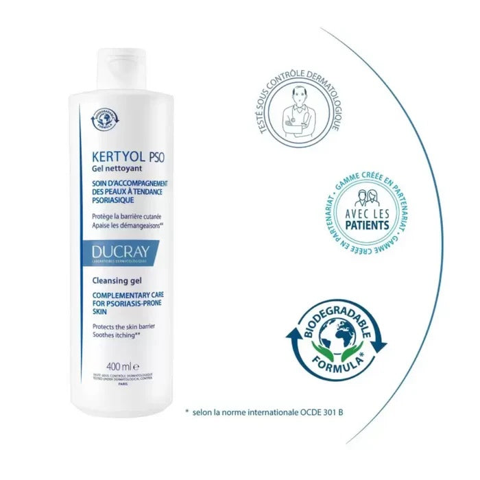 Ducray Kertyol Pso Cleansing Gel for Psoriasis-Prone Skin 400ml-2
