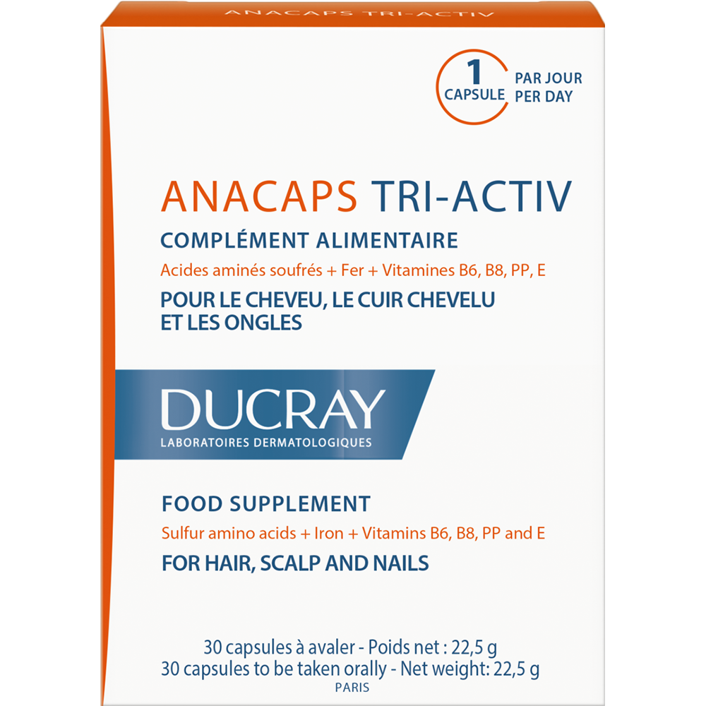 Ducray Anacaps Tri-Activ Hair Growth & Strengthening Supplements-1