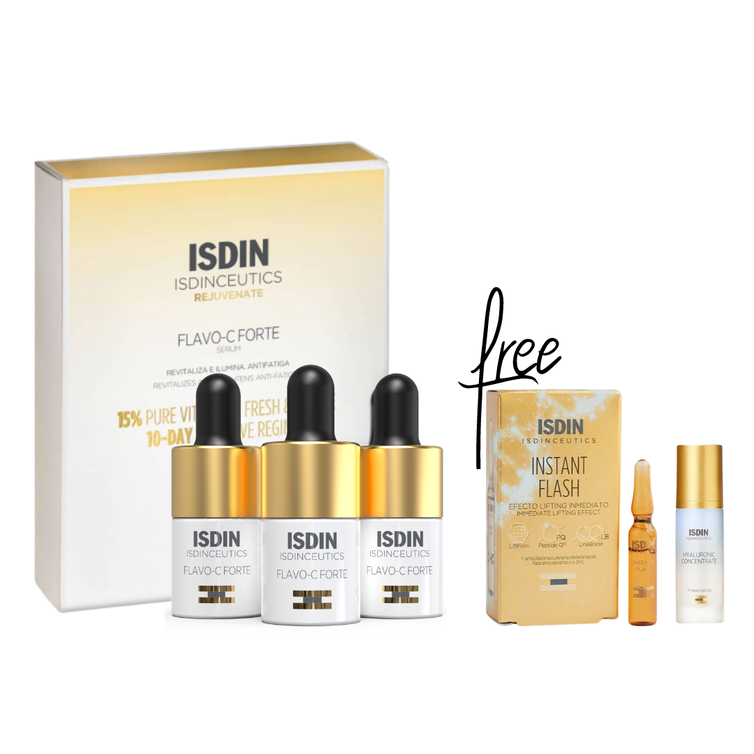 ISDIN Isdinceutics Flavo-C Forte Serum (3 x 3.5 ml) Get Free Instant Flash and Hyaluronic Concentrate-1