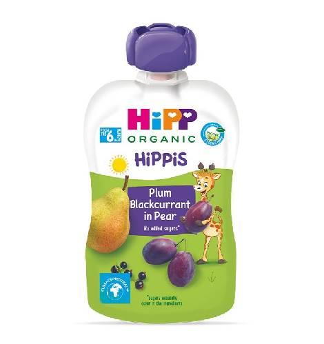 HiPP HiPPiS Plum Blackcurrant Pear 100g – Organic Fruit Puree (6M+)-1