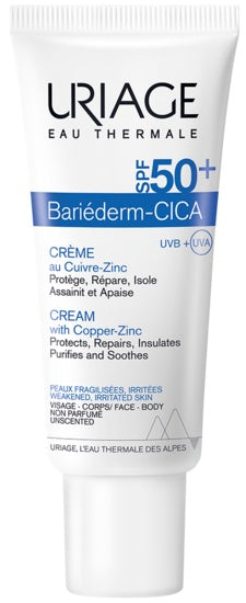 Uriage Bariéderm - Cica-Cream SPF 50+ With Cu-Zn 40ml | Uriage Bariéderm - Crème Cica SPF 50+ Avec Cu-Zn 40ml-1