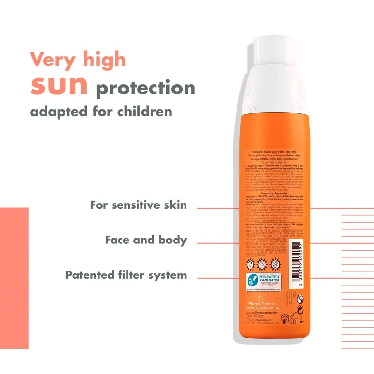 Avene Very High Sun Protection SPF 50+ Enfants Spray 200ML - Gentle and Effective UV Defense for Children-3