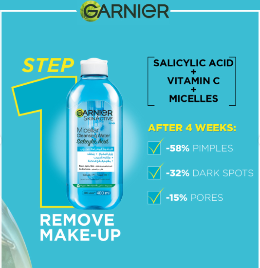Garnier SkinActive Salicylic Acid Micellar Cleansing Water 400ml-3