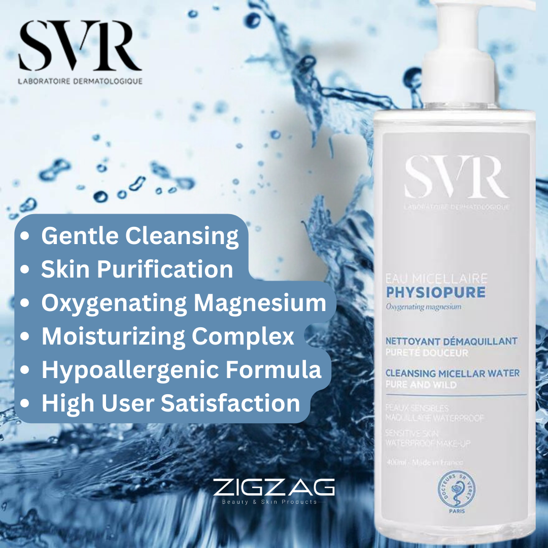 SVR Physiopure Cleansing Micellar Water 400ml Gently Removes Makeup and Impurities Hydrating and Soothing for Sensitive Skin-3