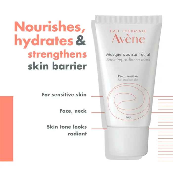 Avene Soothing Radiance Mask 50ML - Intensive Hydration and Brightening for Sensitive Skin-2