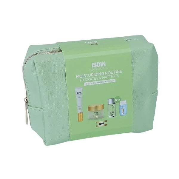 ISDIN Green Routine Set Hyaluronic Moisture Oily and Combination + K-Ox Eyes + FREE Minis And Pouch-1