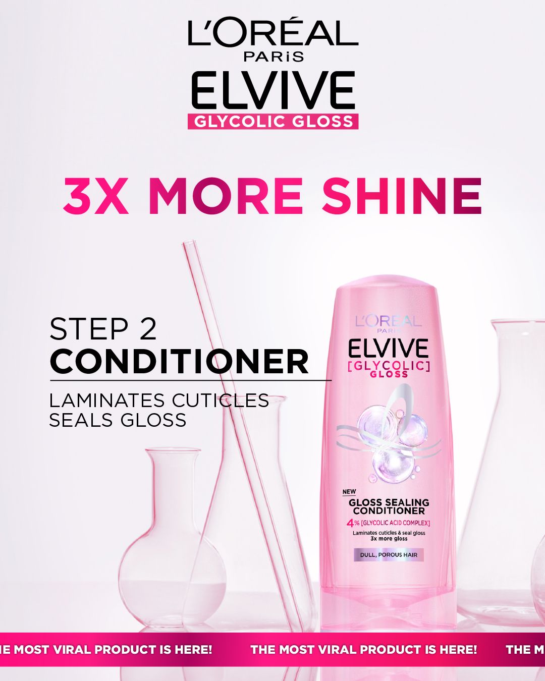 L'Oreal Elvive Glycolic Gloss Conditioner 200ml – Shine-Enhancing Care with Glycolic Acid-2