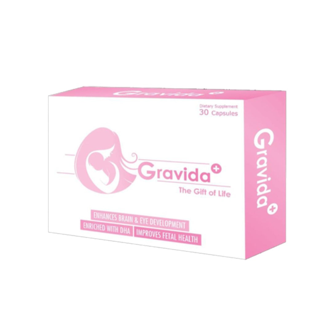 Gravida+ 30 Capsules – Prenatal Supplement with DHA for Fetal Brain and Eye Development-1