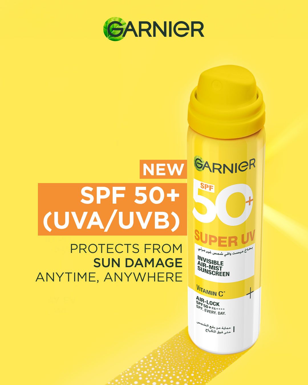 Garnier Super UV Invisible Air-Mist Sunscreen SPF 50+ with Vitamin C – Daily Sun Protection Mist-5