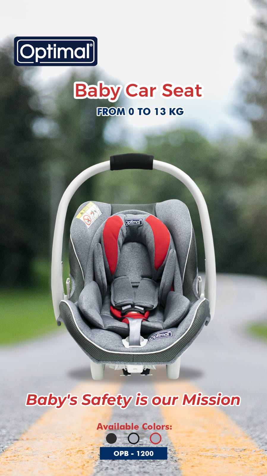 Optimal Baby Car Seat (0-13 kg) – Portable 2-in-1 Design for Infants-1
