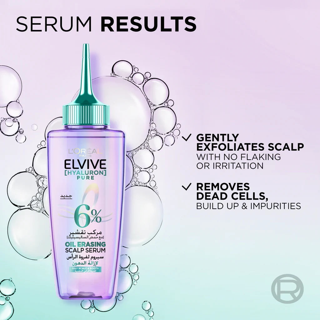 L'Oréal Paris Elvive Hyaluron + Pure Oil Erasing Serum for Oily Hair – 72-Hour Hydration and Oil Control-3
