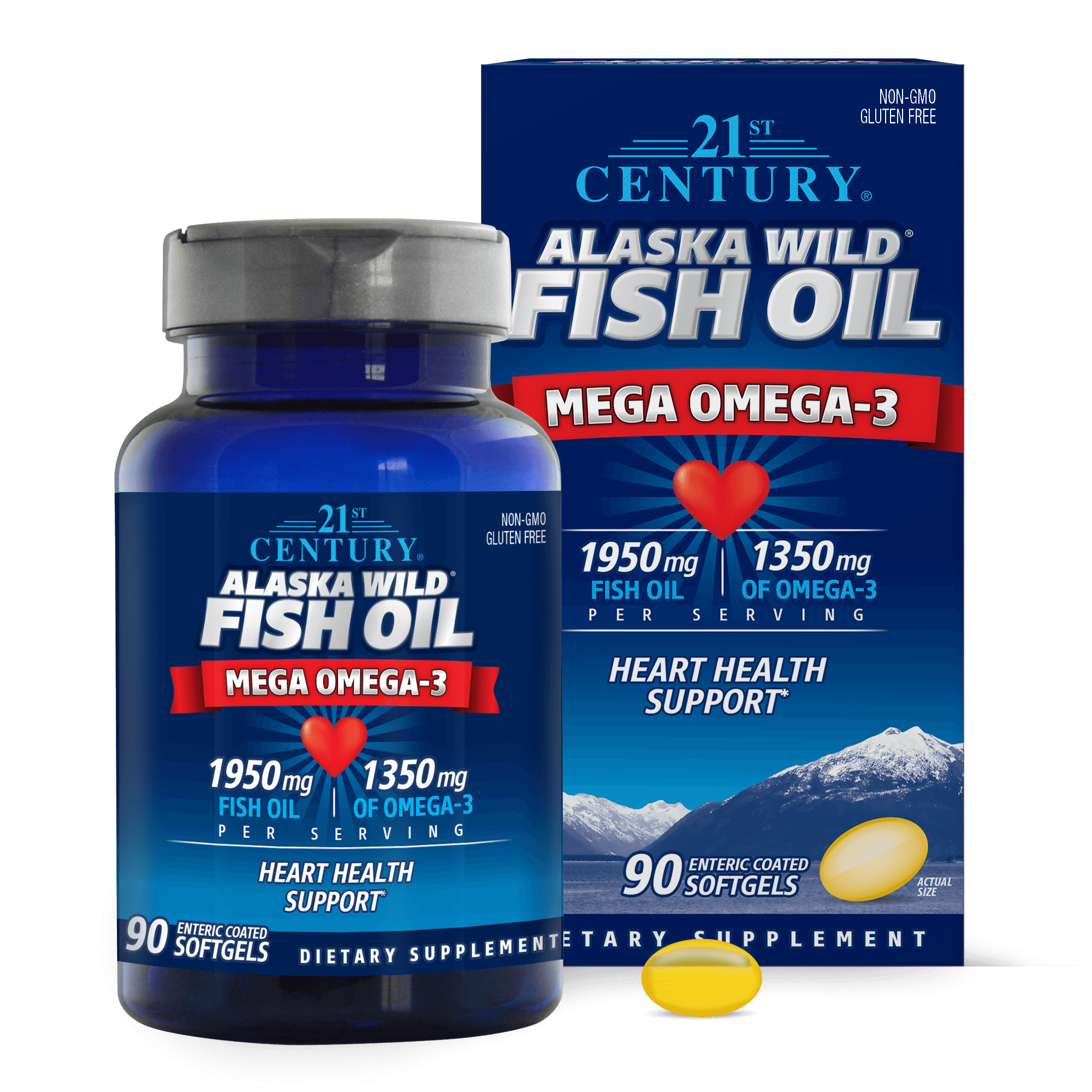 Alaska Wild Fish Oil Mega Omega-3 90  Softgels-1
