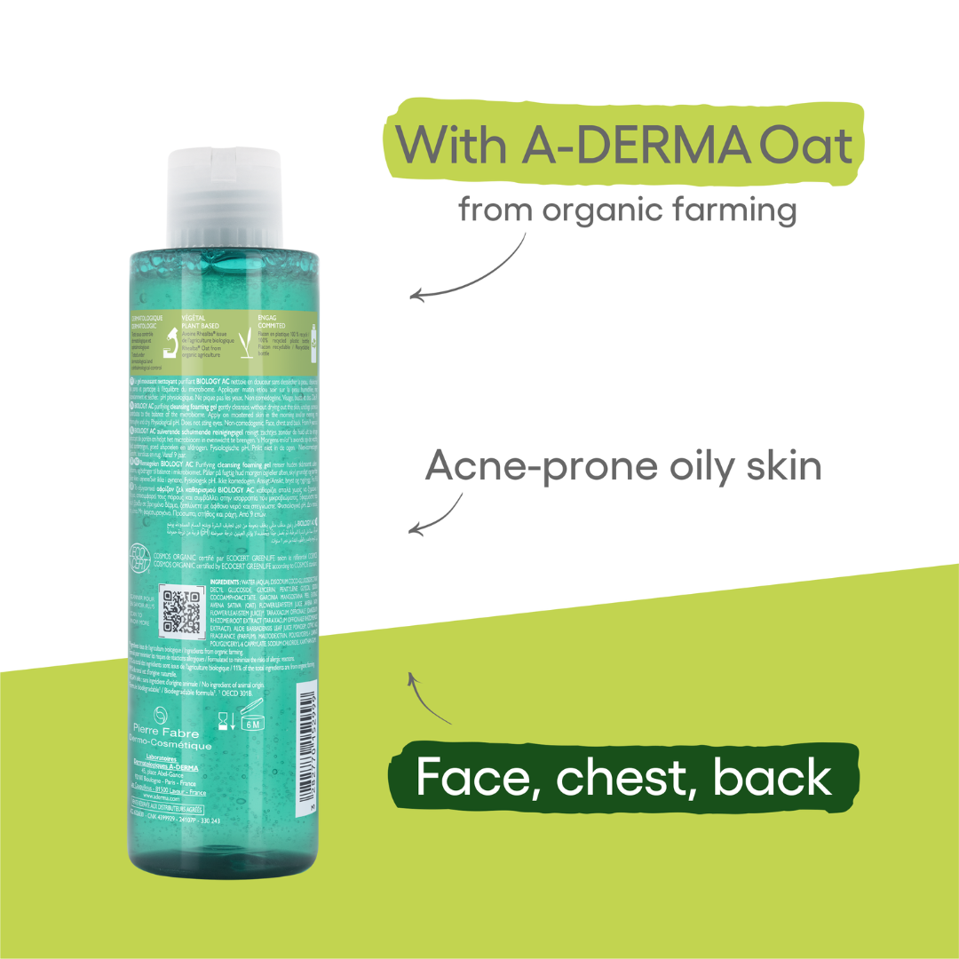 Aderma Biology AC Mattifying anti-blemish global treatment and get a FREE 200ml Biology AC Purifying foaming gel