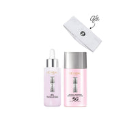 L’Oreal Paris Glycolic-Bright Serum + Day Cream SPF 50 Duo with Free Gift Towel Headband-1