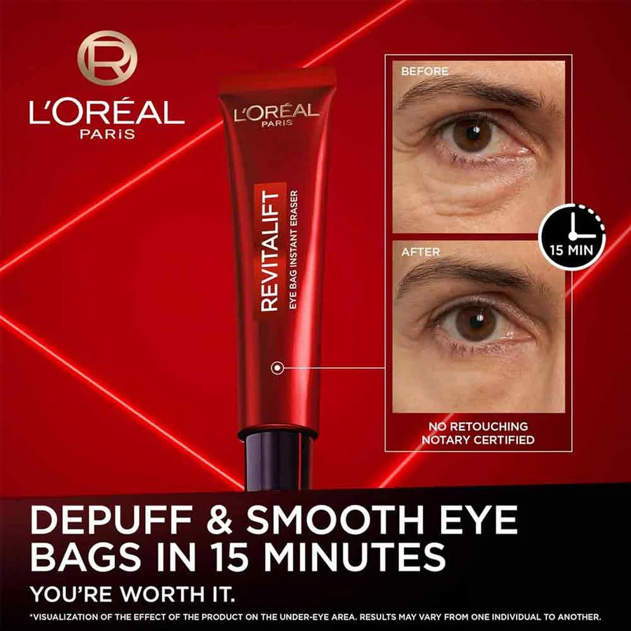 L'Oreal Paris Revitalift Laser Eye Bag Instant Eraser 15ml Anti-Aging Eye Treatment