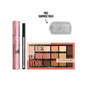 Glam or Trick Makeup Bundle – Maybelline Lash Sensational Mascara + Hyper Easy Liner + Nudes of New York Palette + Free Surprise Treat Get 20% Off