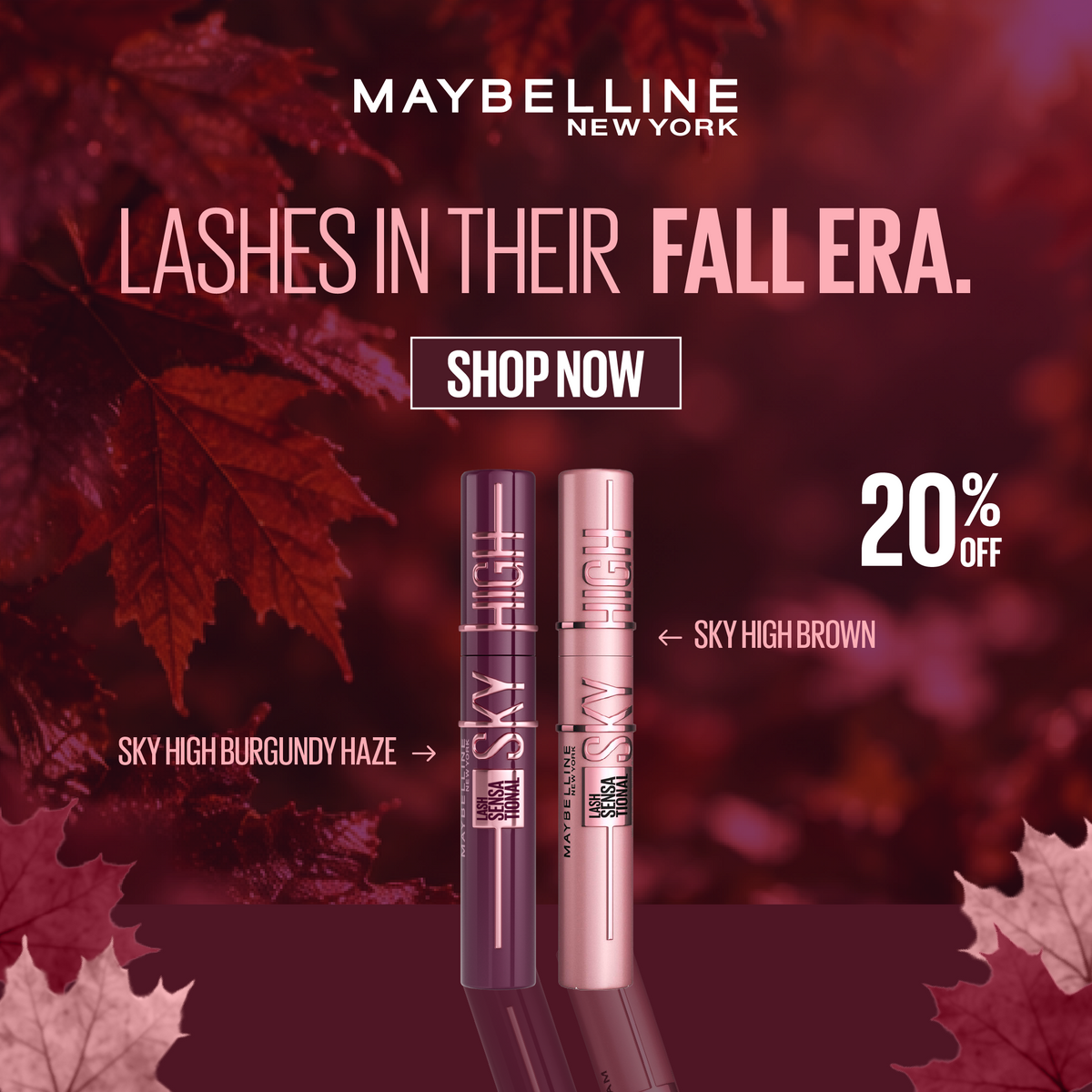 Maybelline Lash Sensational Sky High Mascara + Sky High Mascara Burgundy Haze – Get 20% Off