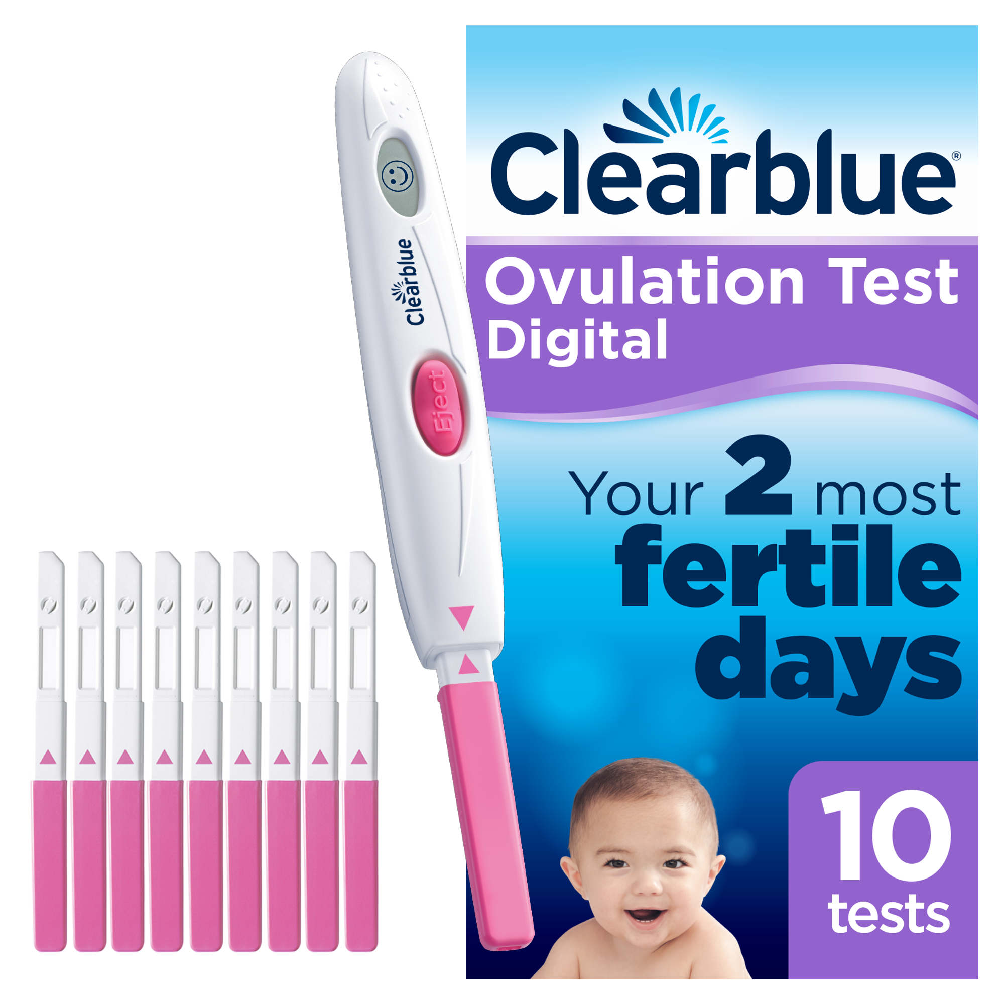 Clearblue Advanced Digital Ovulation Test for Accurate Fertility Tracking – 10 Tests
