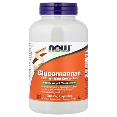NOW Glucomannan 575mg from Konjac Root 180 Veg Capsules