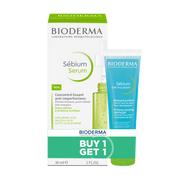 Bioderma Sebium Serum 30ml for Oily & Acne Prone Skin + Bioderma Sebium Gel Moussant Purifying Cleansing Foaming Gel – Buy 1 Get 1