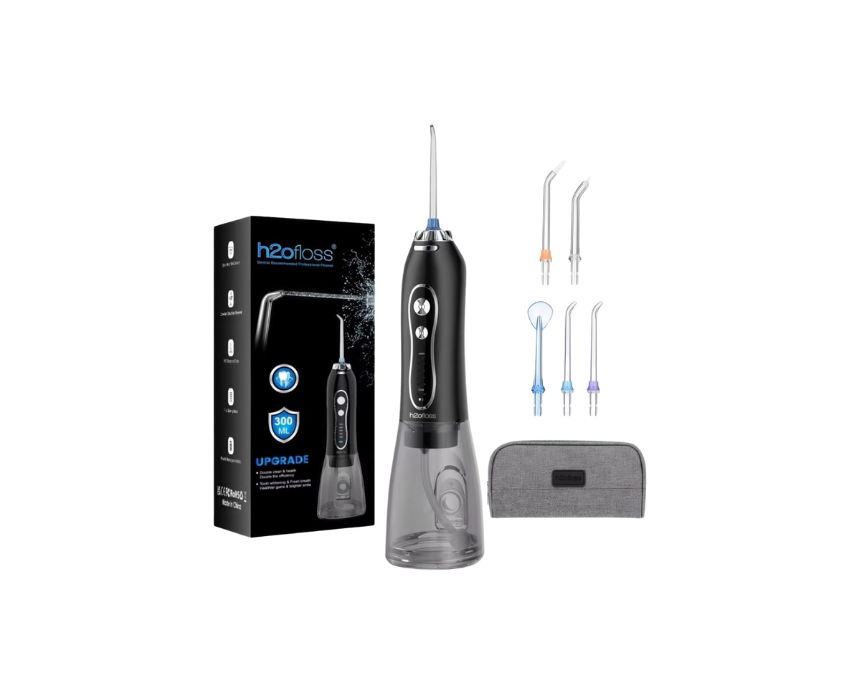 H2O Floss Cordless Oral Irrigator Professional Kit – Black or White