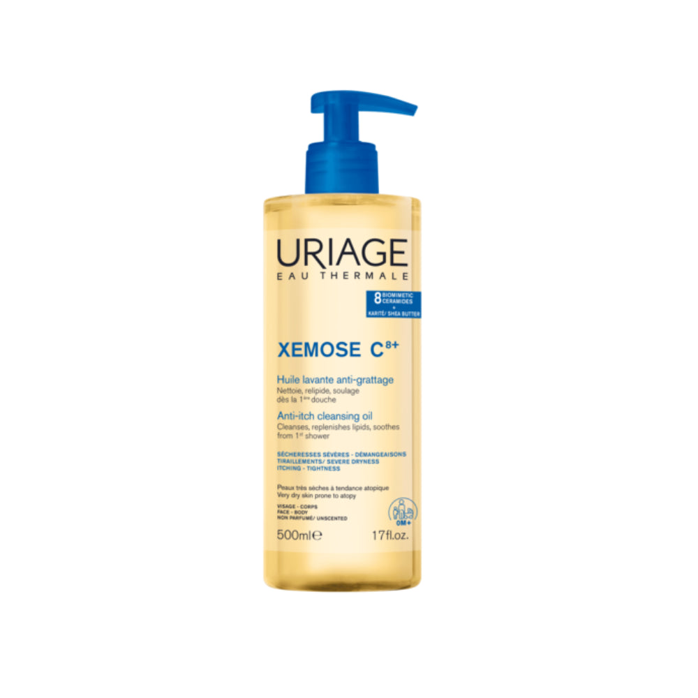 Uriage Xémose C8 Anti-Itching Cleansing Oil 500ml + FREE Xémose Anti-Irritation Cream 200ml | Buy 1 Get 1
