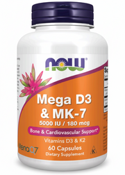 NOW Mega D3 & MK-7 5000 IU / 180 mcg