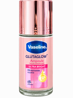 Vaseline GlutaGlow Ampoule Serum Deodorant 45ml for Brightening and Freshness