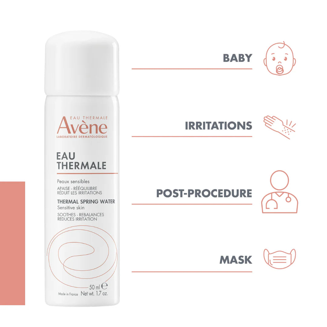 Avene Sunscreen Spray SPF50+ 200ml & Thermal Spring Water Bundle