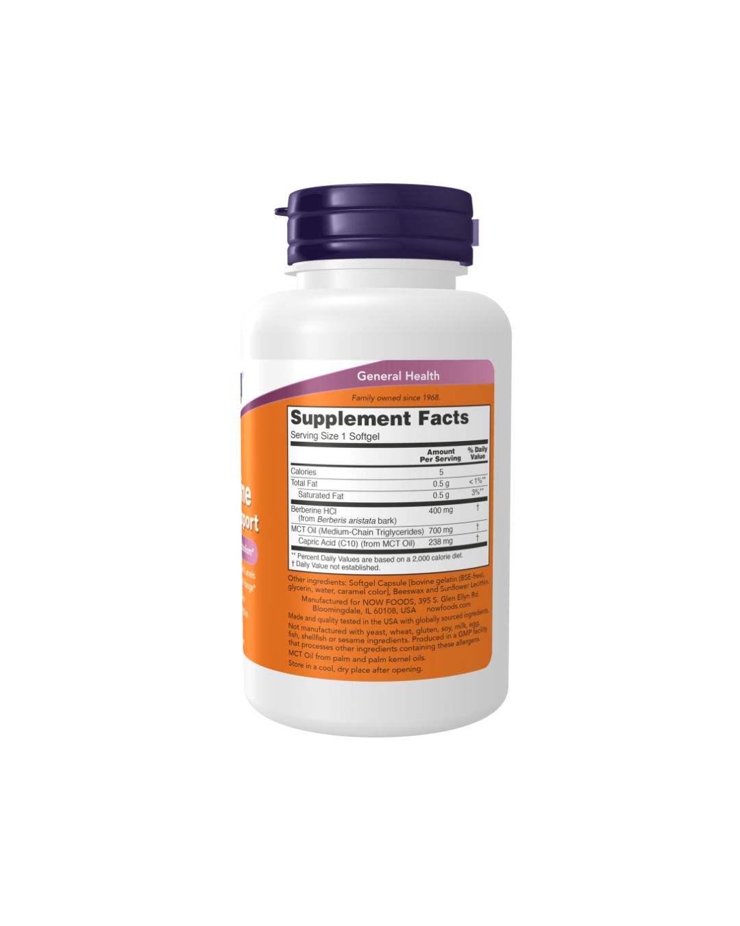 NOW Berberine Glucose Support 400 mg 60 Softgels