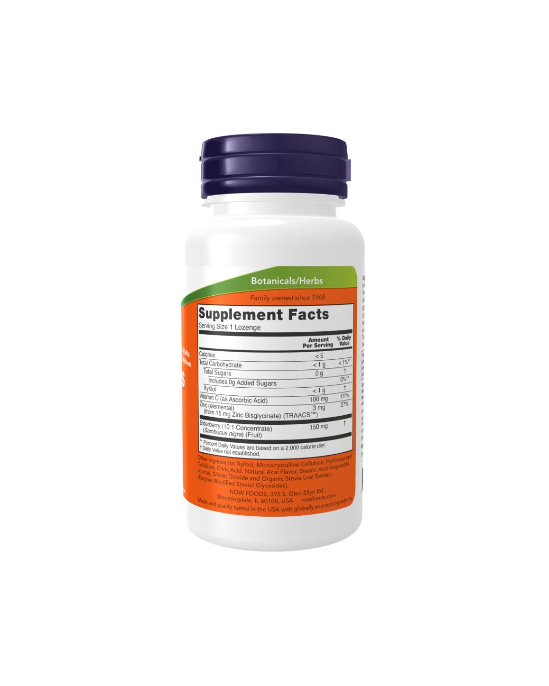 NOW Sambucus Zinc-C Immune Support Lozenges 60 Lozenges