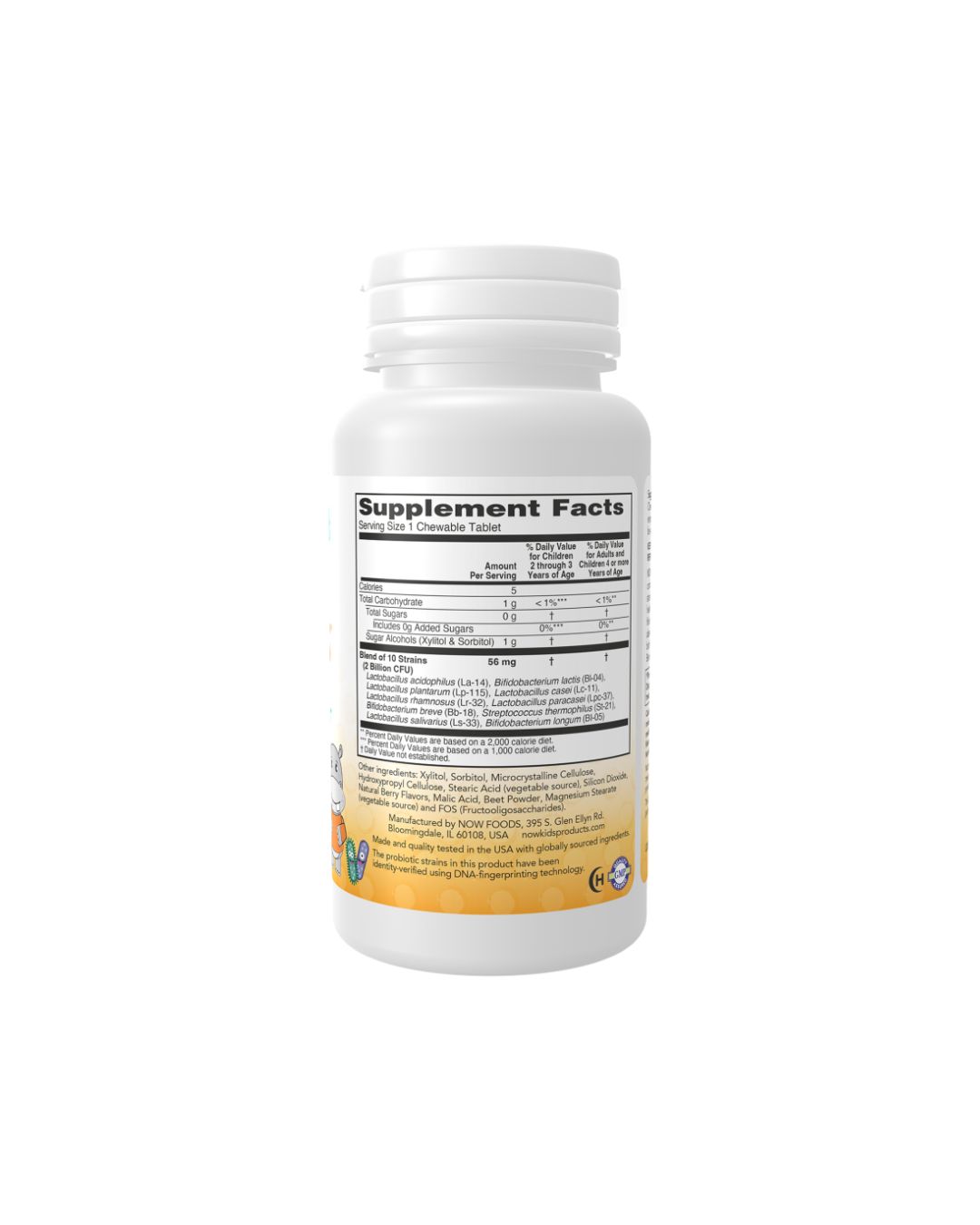 NOW Kids BerryDophilus Chewables 2 Billion CFU 60 Chewables